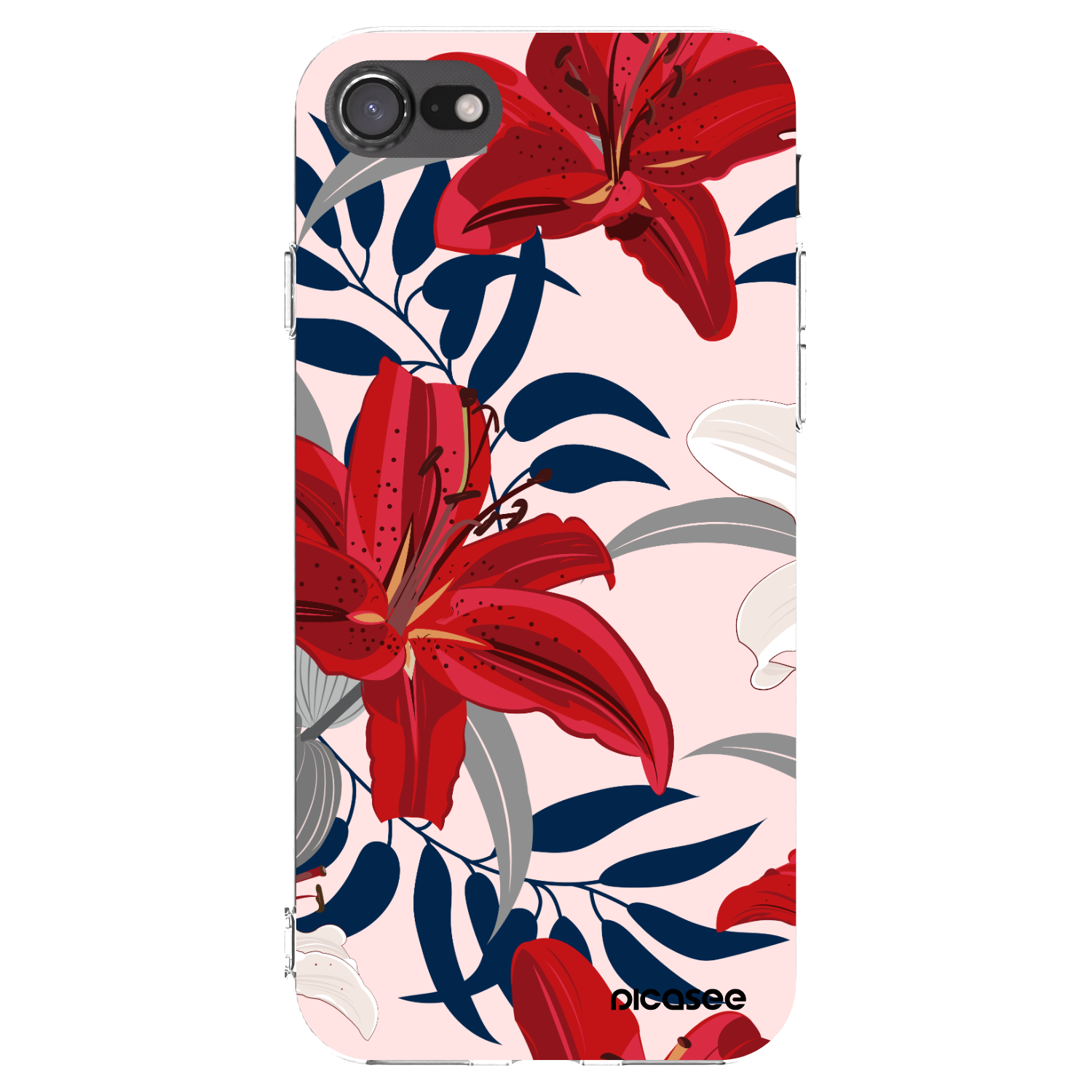 Picasee Apple iPhone 7 Hülle - Transparentes Silikon - Red Lily