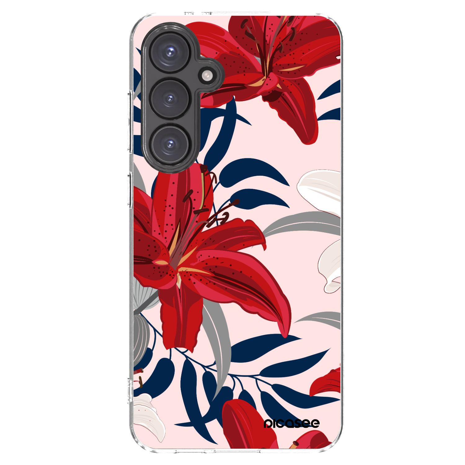 Picasee Samsung Galaxy S24 FE S721B Hülle - Transparentes Silikon - Red Lily
