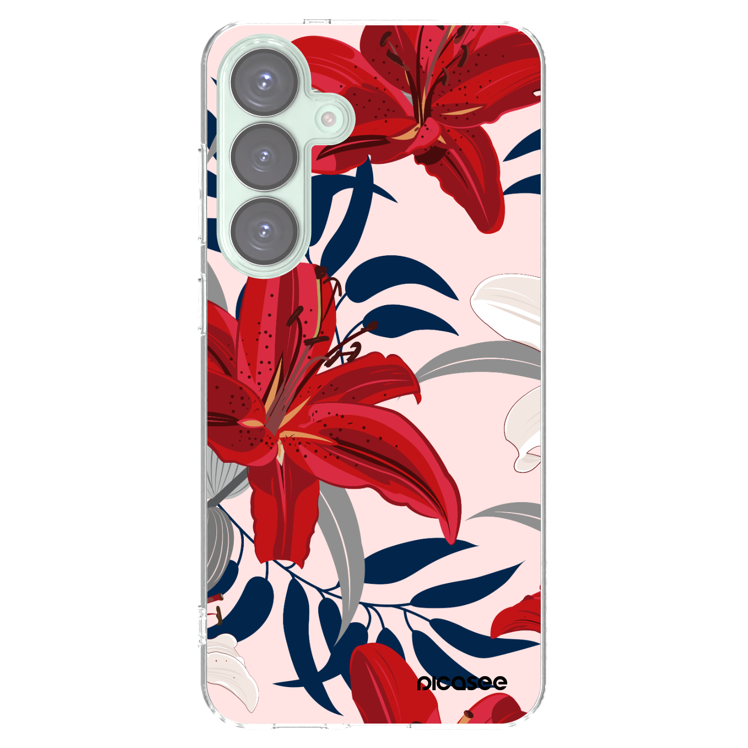 Picasee Samsung Galaxy S25+ 5G Hülle - Transparentes Silikon - Red Lily