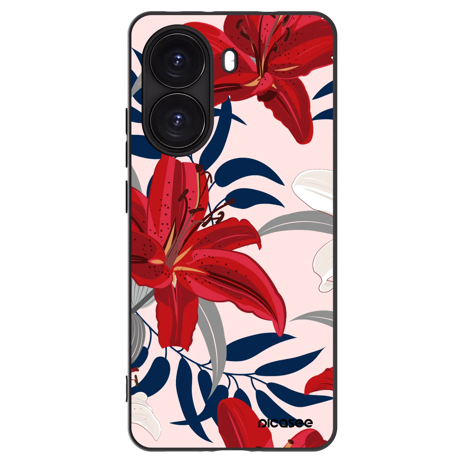 Picasee Xiaomi Poco X7 Pro 5G Hülle - Schwarzes Silikon - Red Lily