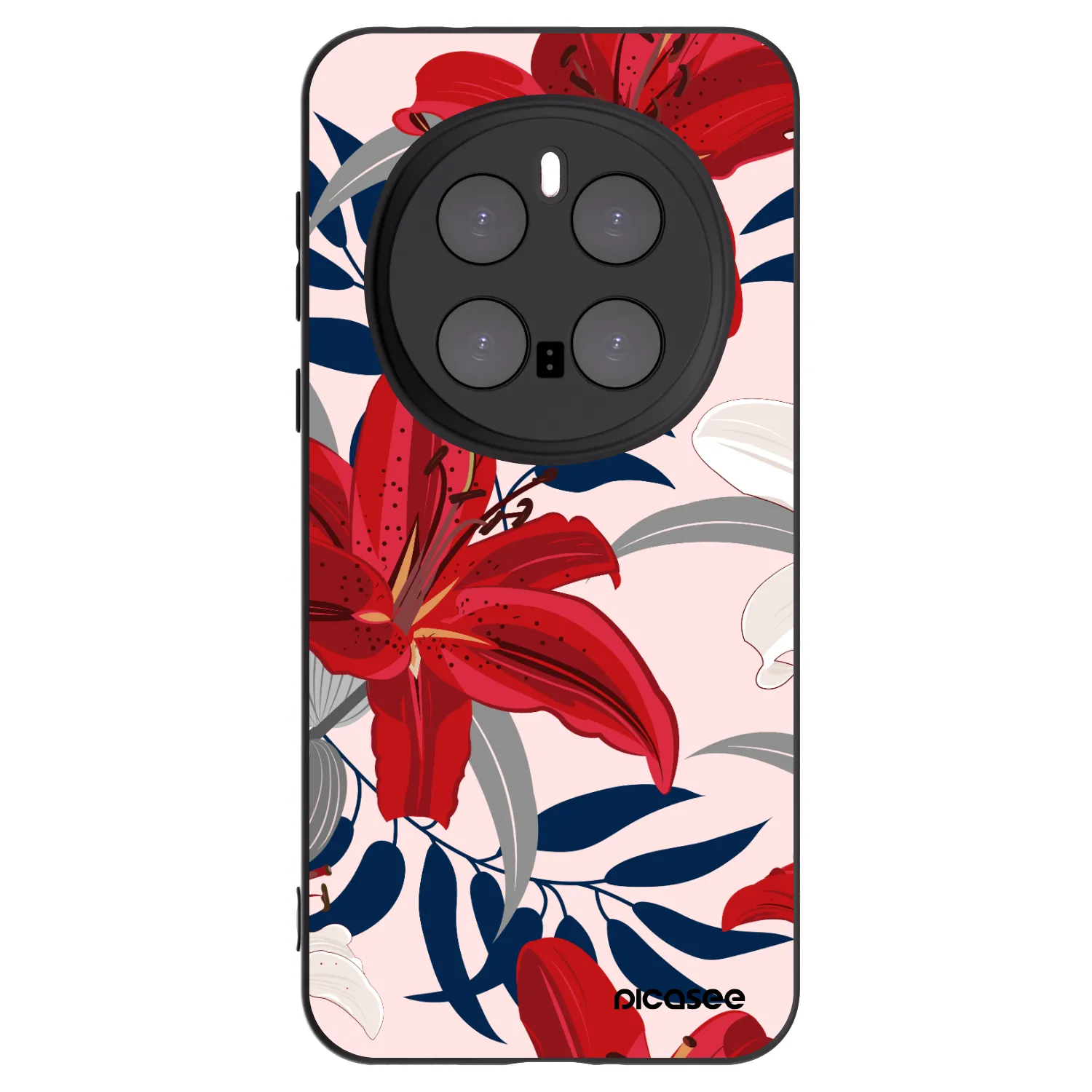 Picasee Honor Magic7 Pro 5G Hülle - Schwarzes Silikon - Red Lily
