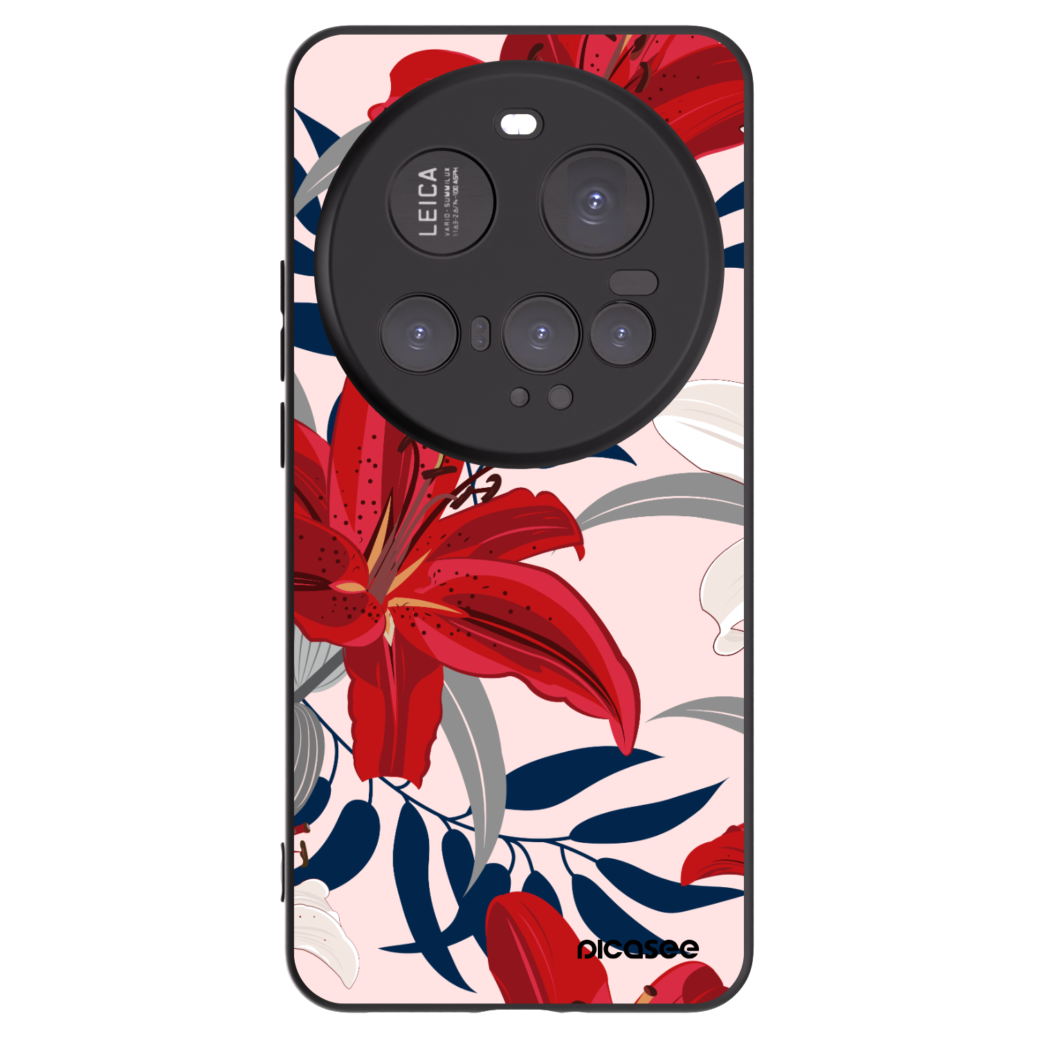 Picasee Xiaomi 15 Ultra Hülle - Schwarzes Silikon - Red Lily