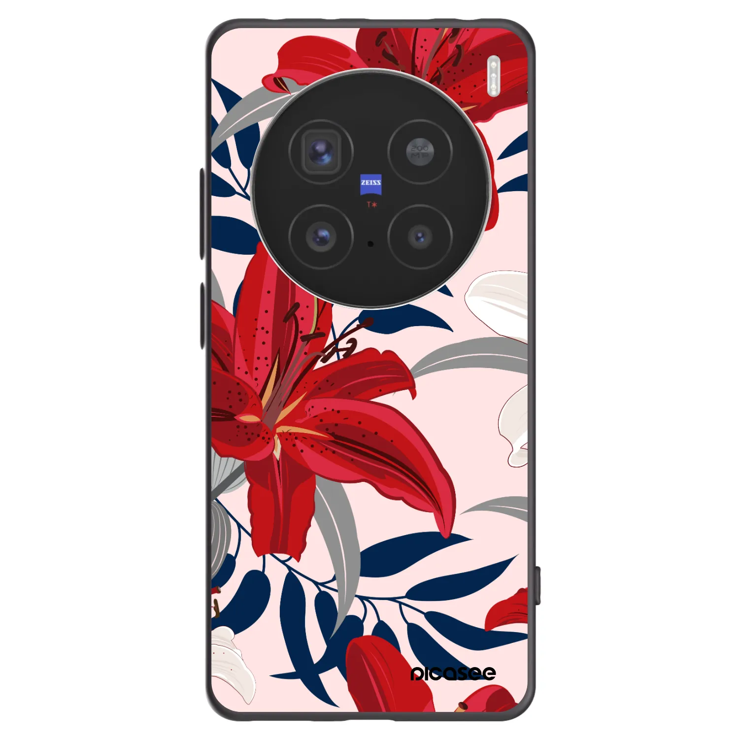 Picasee Vivo X200 Pro Hülle - Schwarzes Silikon - Red Lily