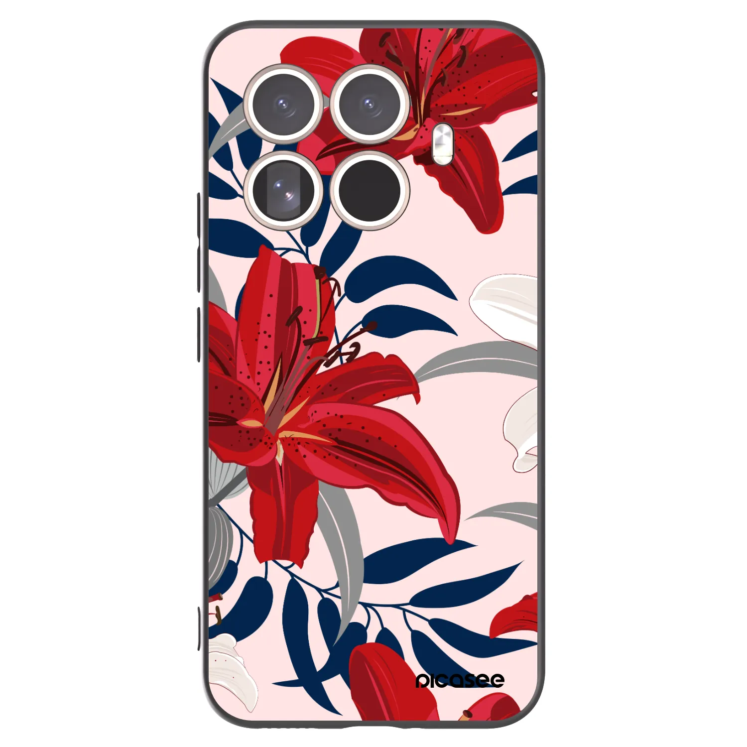 Picasee Xiaomi 15T Pro Hülle - Schwarzes Silikon - Red Lily