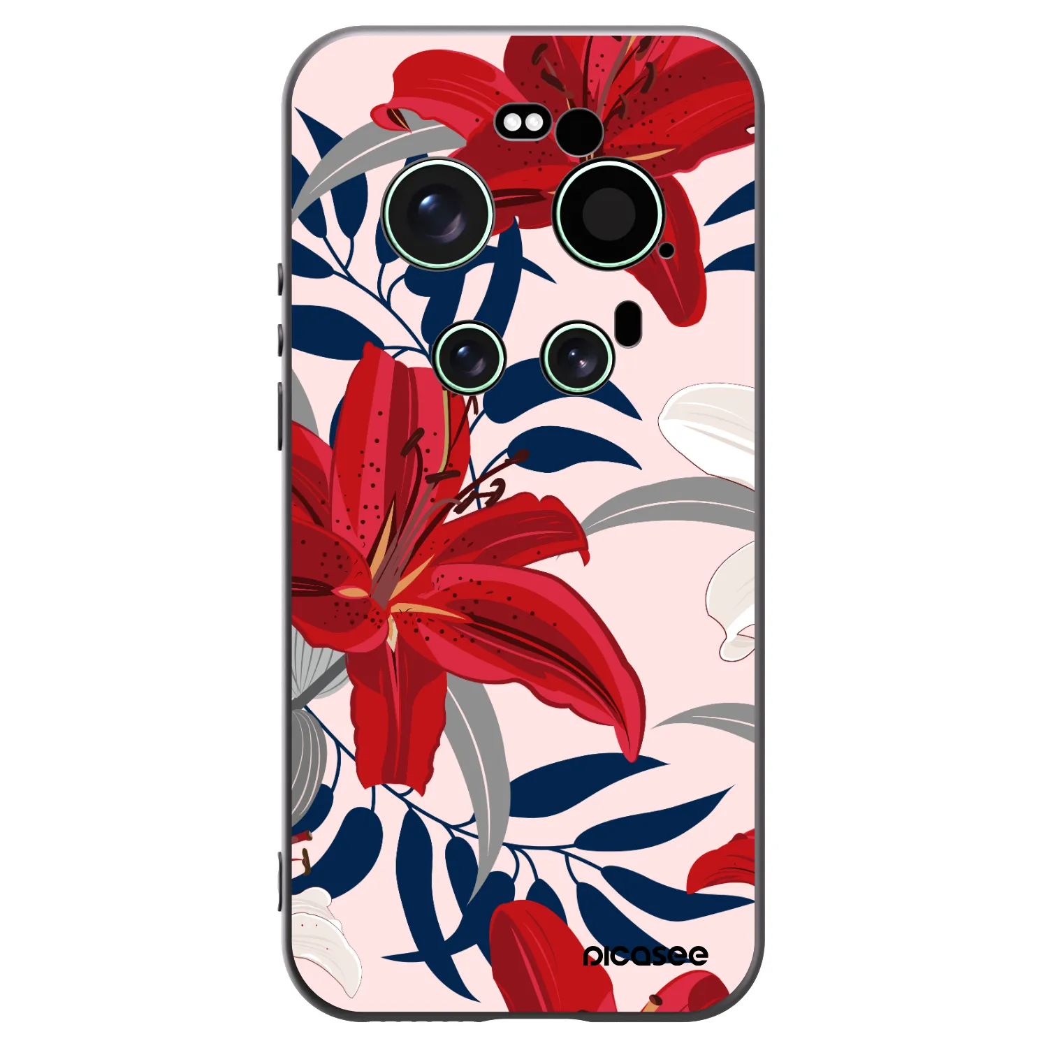 Picasee Xiaomi 17 Ultra Hülle - Schwarzes Silikon - Red Lily