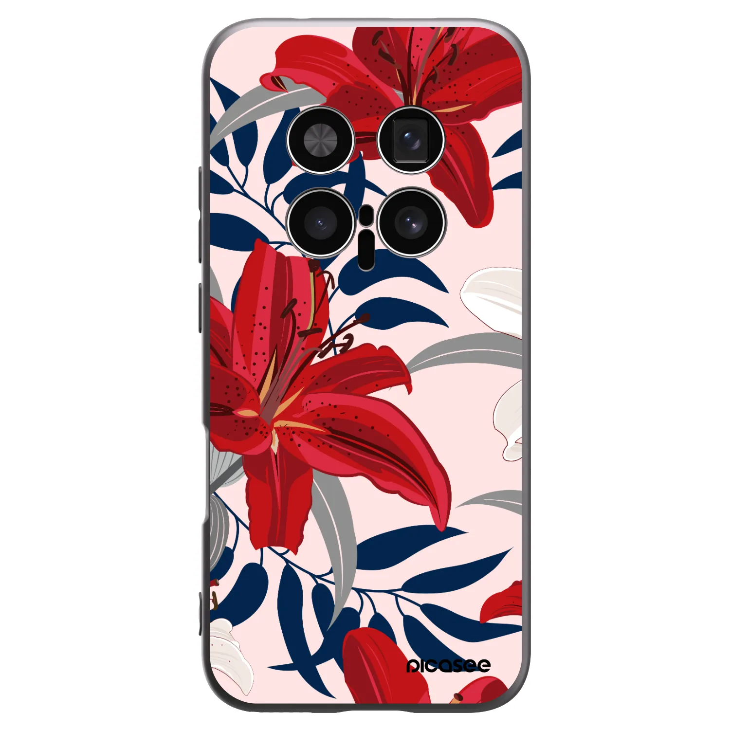 Picasee Honor Magic8 Pro 5G Hülle - Schwarzes Silikon - Red Lily