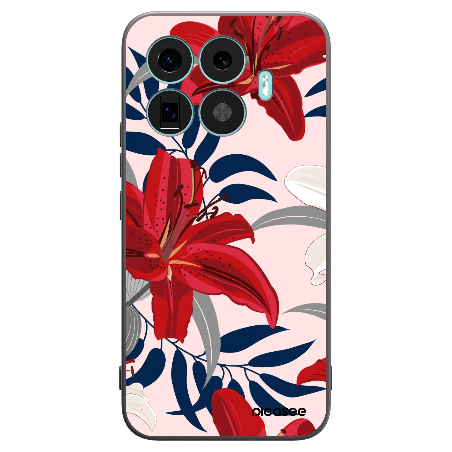 Picasee Xiaomi 17T Pro Hülle - Schwarzes Silikon - Red Lily