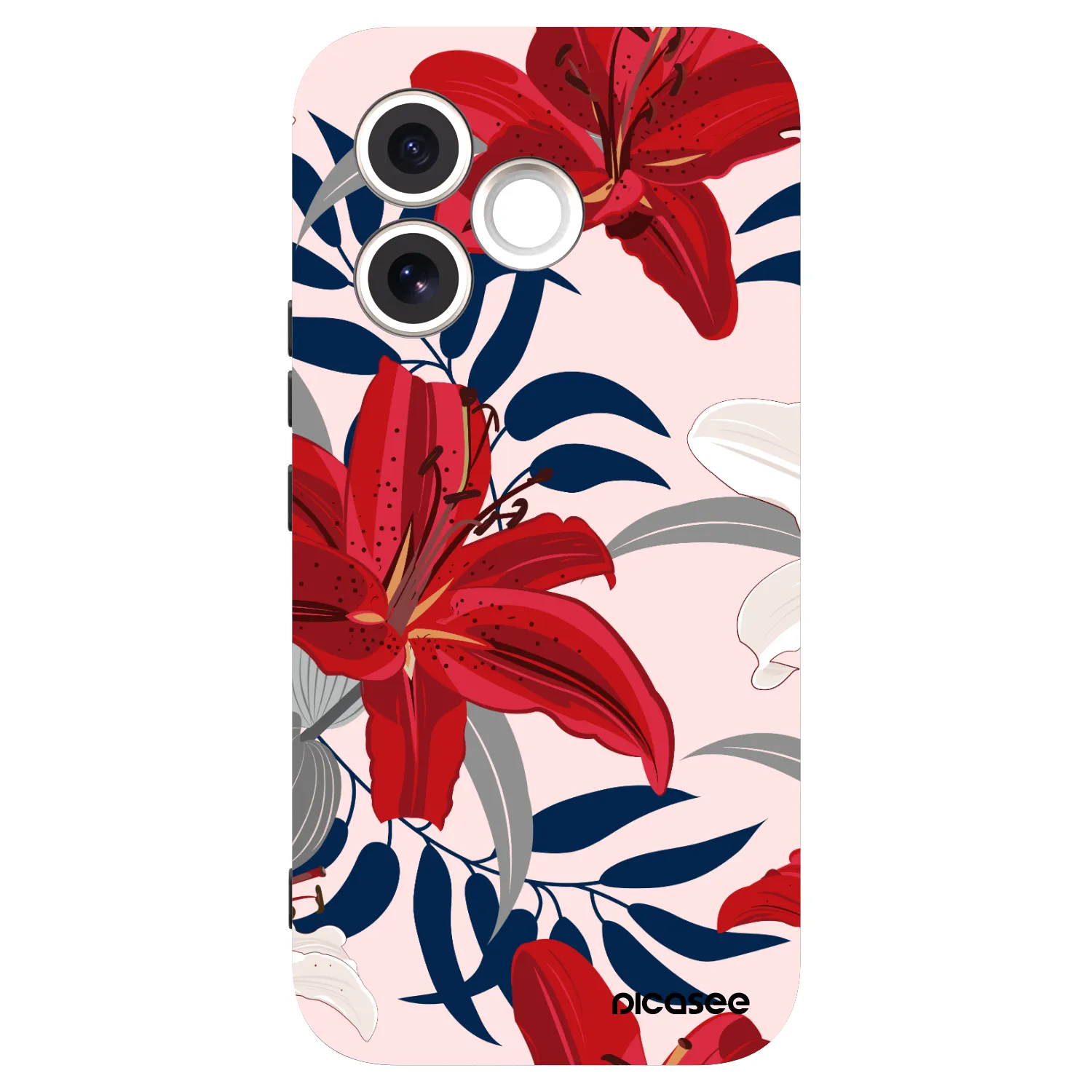 Picasee Honor 600 Lite Hülle - Schwarzes Silikon - Red Lily