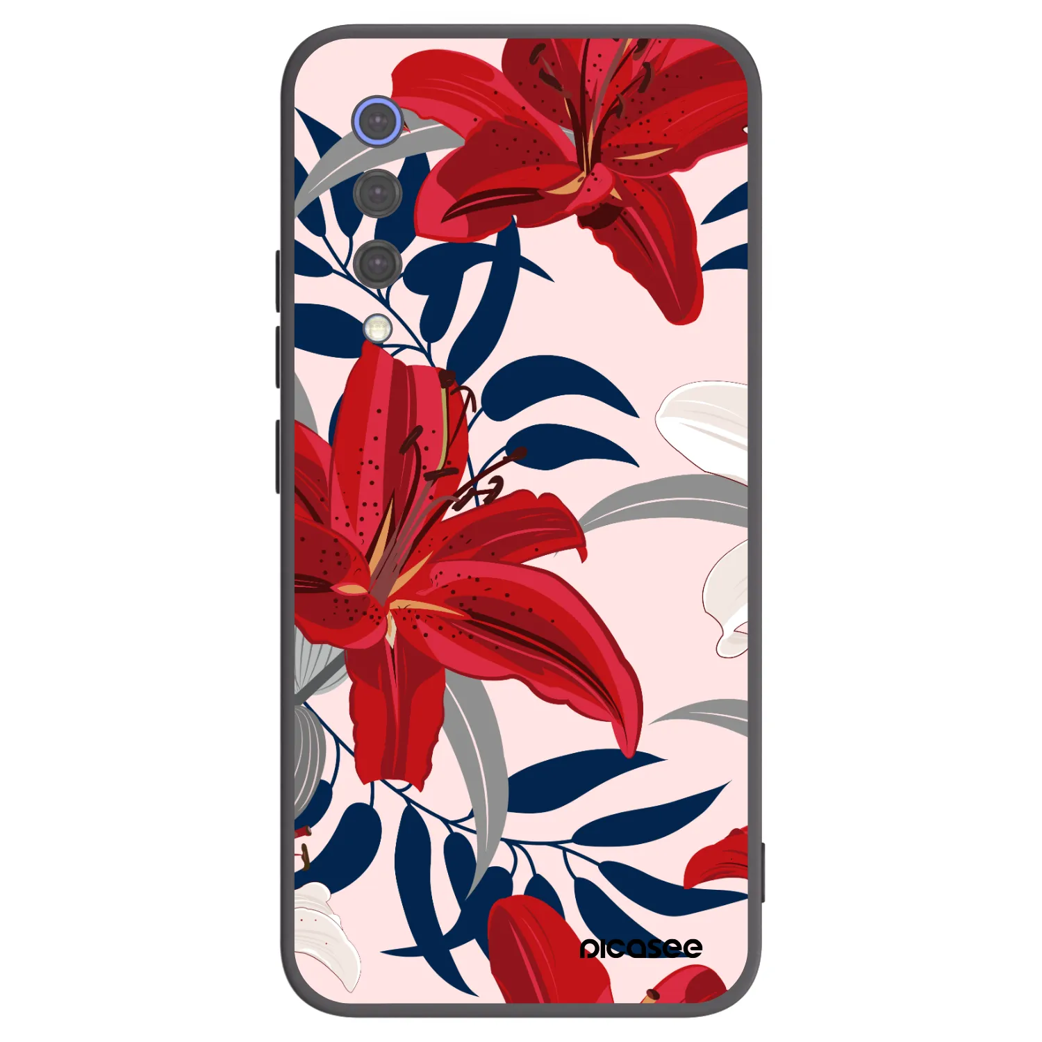 Picasee Xiaomi Mi 9 SE Hülle - Schwarzes Silikon - Red Lily