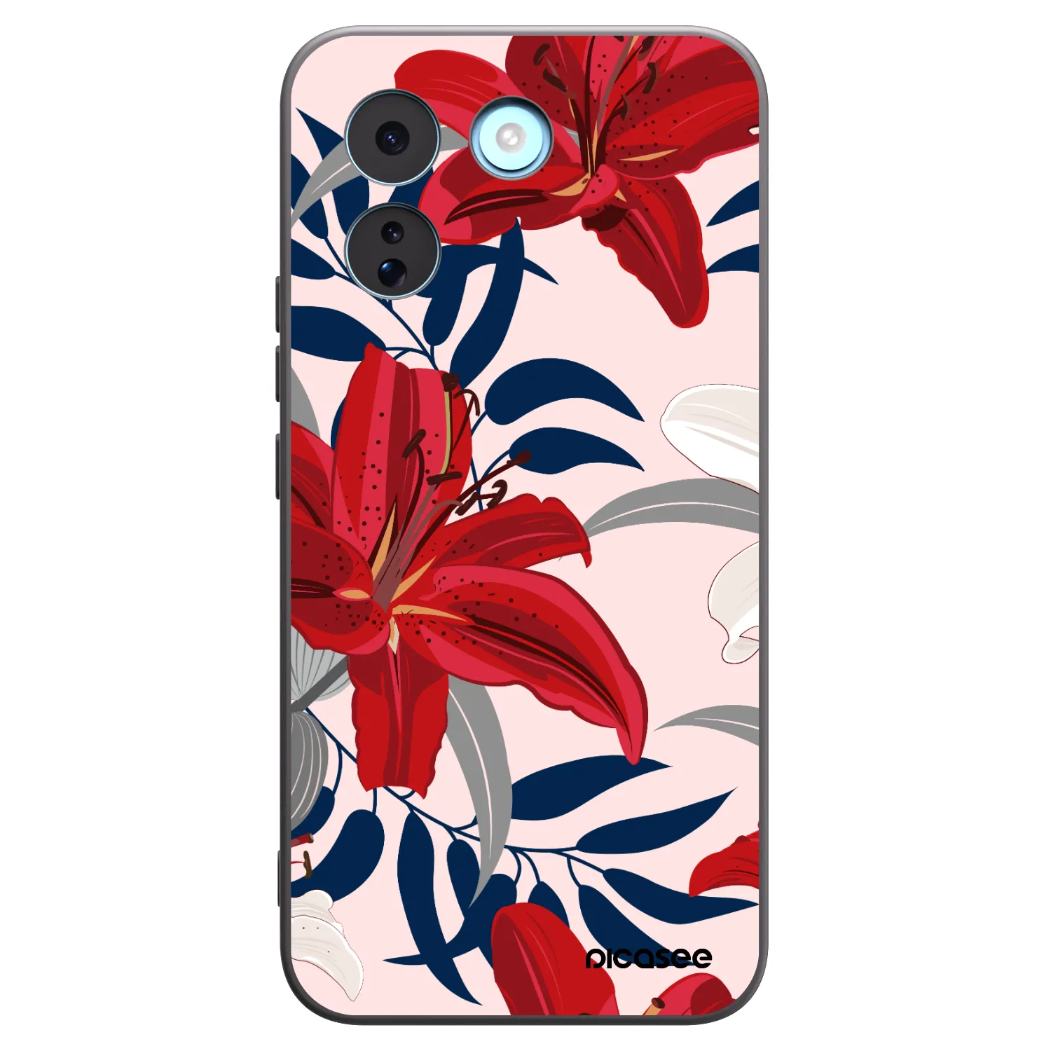 Picasee Xiaomi Redmi Note 17 Pro MAX 5G Hülle - Schwarzes Silikon - Red Lily