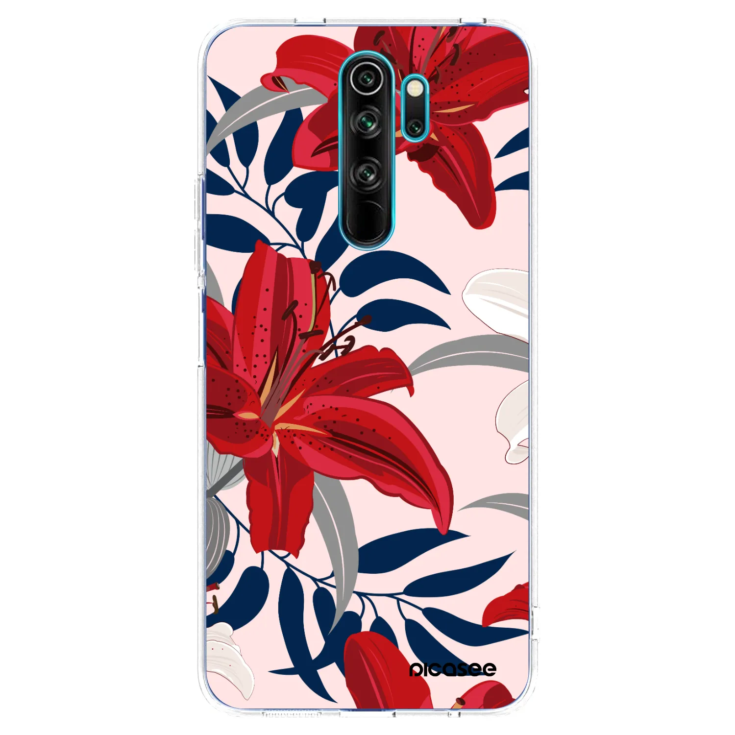 Picasee Xiaomi Redmi Note 8 Pro Hülle - Transparentes Silikon - Red Lily