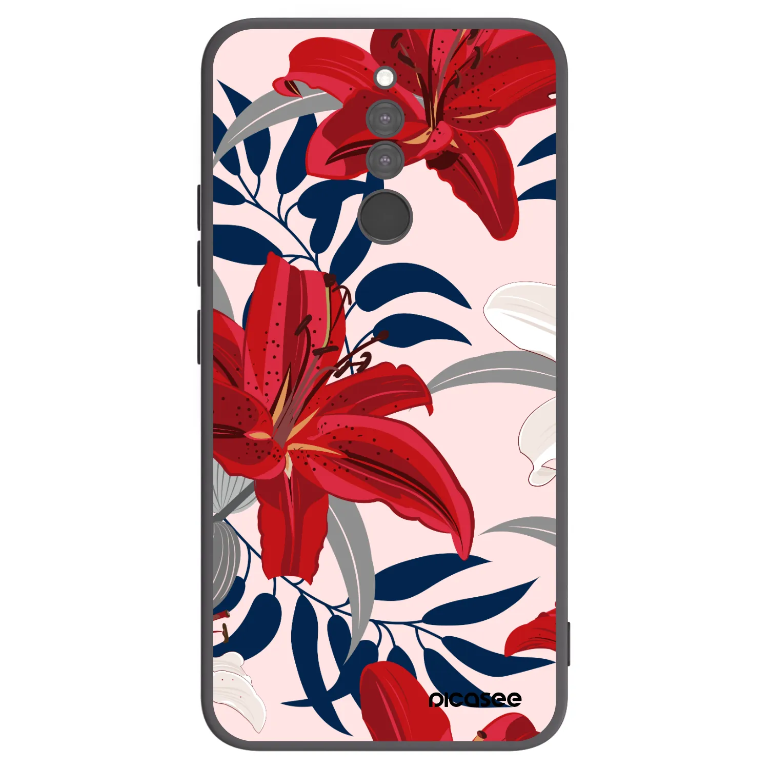 Picasee Xiaomi Redmi 8 Hülle - Schwarzes Silikon - Red Lily