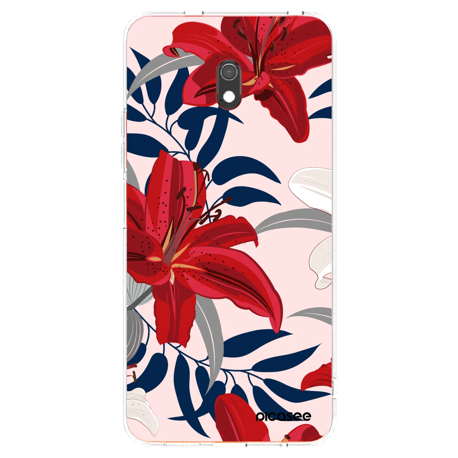 Picasee Xiaomi Redmi 8A Hülle - Transparentes Silikon - Red Lily