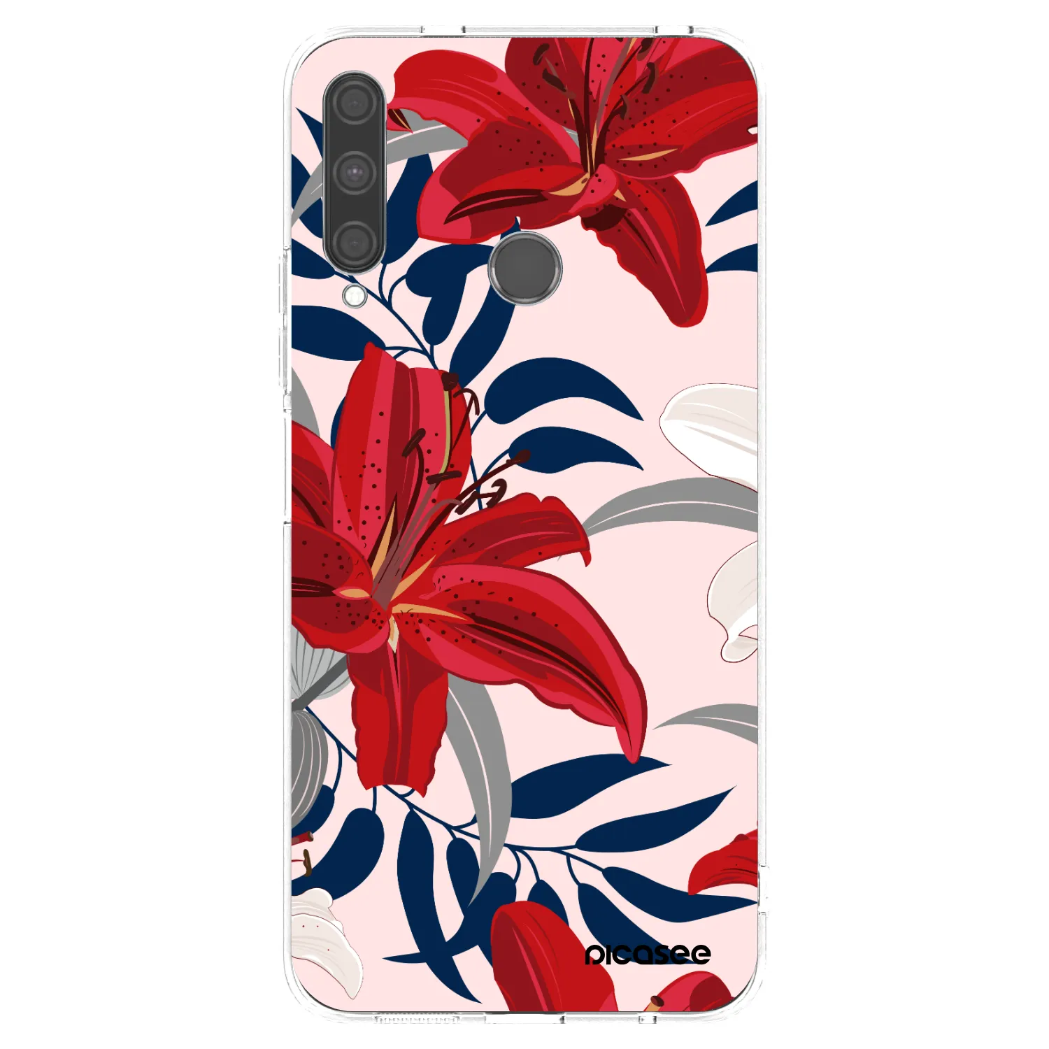 Picasee Huawei P40 Lite E Hülle - Transparentes Silikon - Red Lily