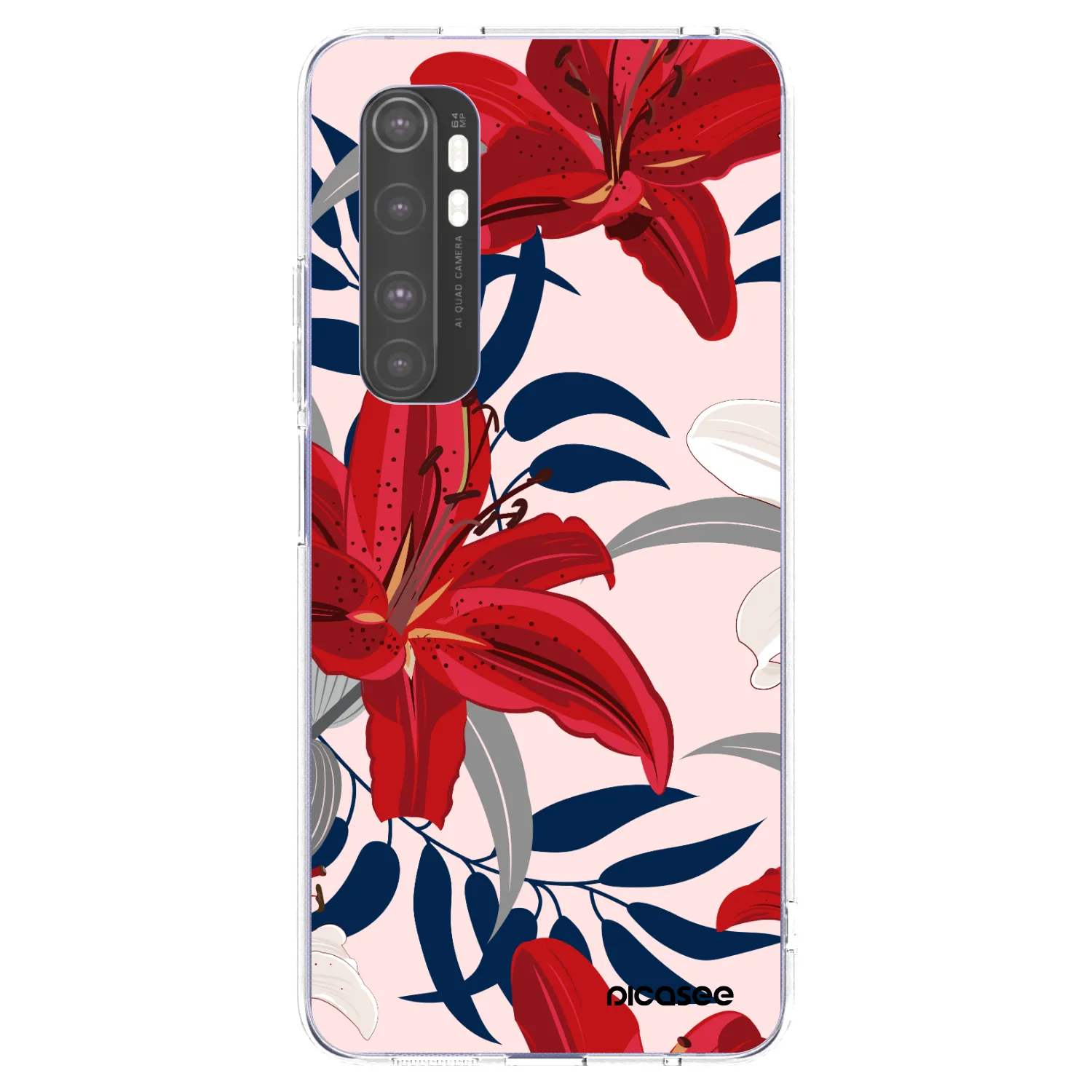 Picasee Xiaomi Mi Note 10 Lite Hülle - Transparentes Silikon - Red Lily