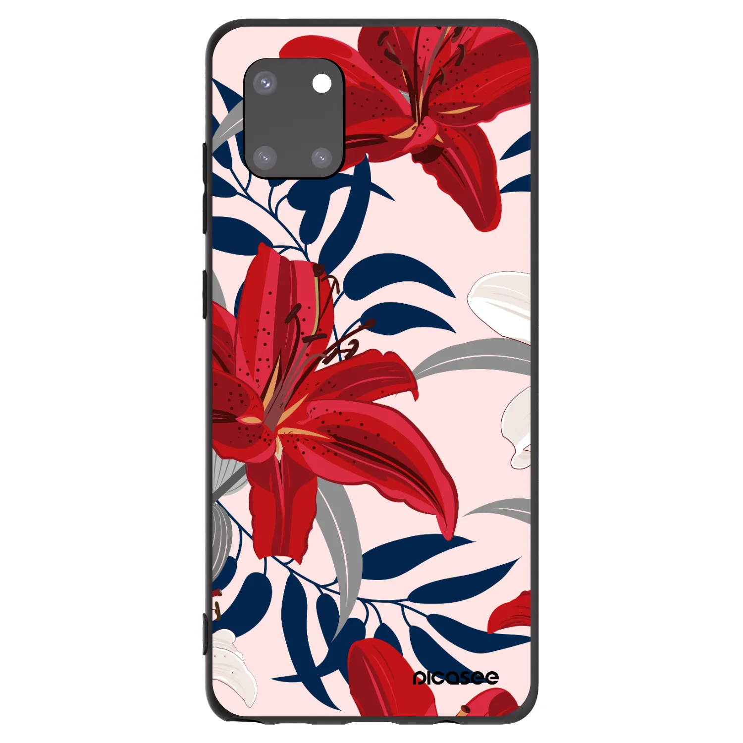 Picasee Samsung Galaxy Note 10 Lite N770F Hülle - Schwarzes Silikon - Red Lily