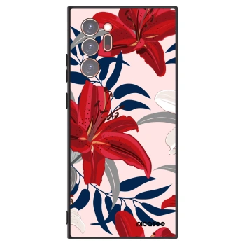 Picasee Samsung Galaxy Note 20 Ultra Hülle - Schwarzes Silikon - Red Lily