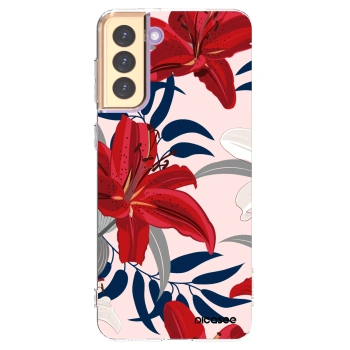 Picasee Samsung Galaxy S21+ 5G G996F Hülle - Transparentes Silikon - Red Lily