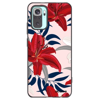 Picasee Xiaomi Redmi Note 10 Pro Hülle - Schwarzes Silikon - Red Lily
