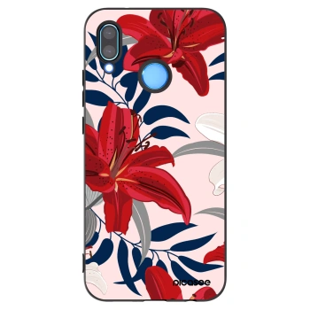 Picasee Huawei P20 Lite Hülle - Schwarzes Silikon - Red Lily