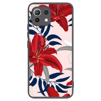Picasee Xiaomi Mi 11 Lite Hülle - Schwarzes Silikon - Red Lily