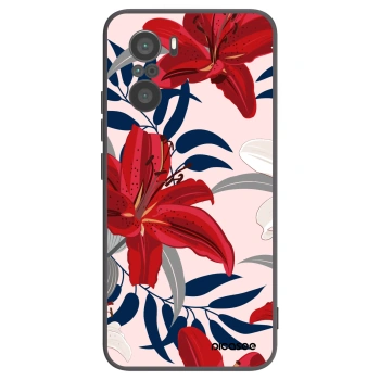 Picasee Xiaomi Poco F3 Hülle - Schwarzes Silikon - Red Lily