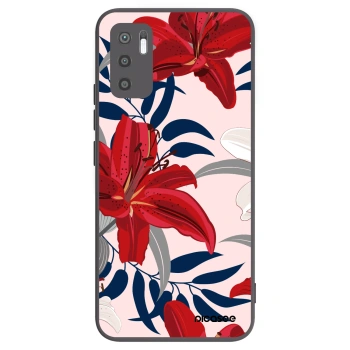 Picasee Xiaomi Redmi Note 10 5G Hülle - Schwarzes Silikon - Red Lily