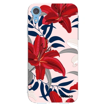 Picasee Apple iPhone XR Hülle - Transparentes Silikon - Red Lily