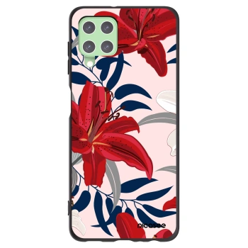 Picasee Samsung Galaxy A22 A225F 4G Hülle - Schwarzes Silikon - Red Lily
