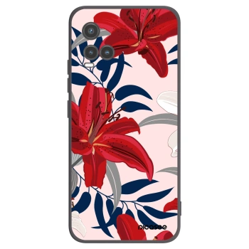 Picasee Vivo Y33s Hülle - Schwarzes Silikon - Red Lily