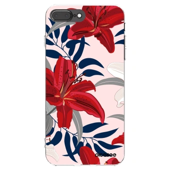 Picasee Apple iPhone 7 Plus Hülle - Transparentes Silikon - Red Lily