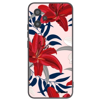 Picasee Realme 9 Pro 5G Hülle - Schwarzes Silikon - Red Lily