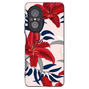 Picasee Huawei Nova 9 SE Hülle - Schwarzes Silikon - Red Lily