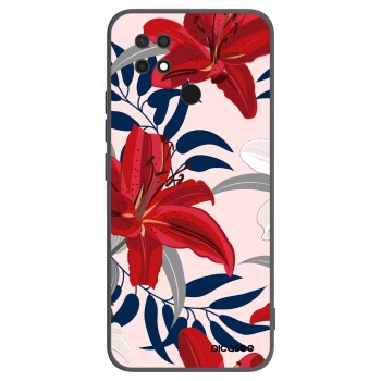 Picasee Xiaomi Redmi 10C Hülle - Schwarzes Silikon - Red Lily