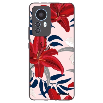Picasee Xiaomi 12T Pro Hülle - Schwarzes Silikon - Red Lily