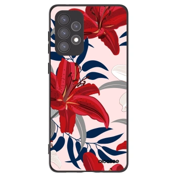 Picasee Samsung Galaxy A73 5G Hülle - Schwarzes Silikon - Red Lily