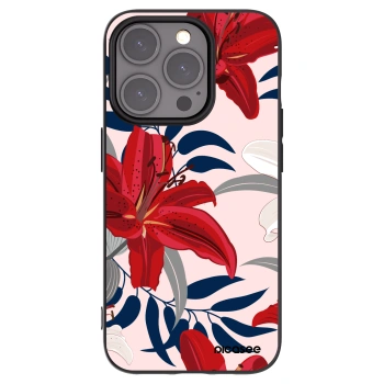 Picasee Apple iPhone 15 Pro Hülle - Schwarzes Silikon - Red Lily