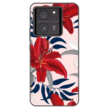 Picasee Xiaomi 13T Pro Hülle - Schwarzes Silikon - Red Lily