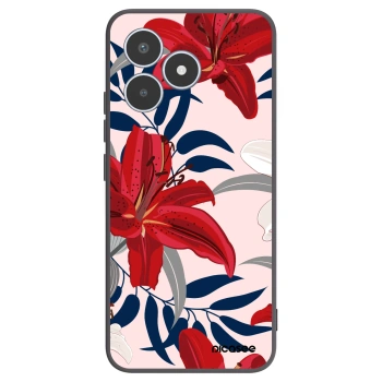 Picasee Realme C53 Hülle - Schwarzes Silikon - Red Lily