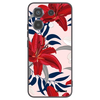 Picasee Xiaomi Poco X6 Hülle - Schwarzes Silikon - Red Lily