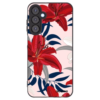 Picasee Samsung Galaxy A25 A256B 5G Hülle - Schwarzes Silikon - Red Lily