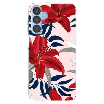 Picasee Samsung Galaxy A15 A156B 5G Hülle - Transparentes Silikon - Red Lily