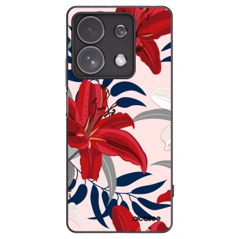 Picasee Xiaomi Redmi Note 13 Pro 4G Hülle - Schwarzes Silikon - Red Lily