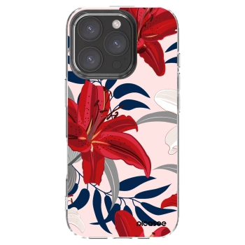 Picasee Apple iPhone 16 Pro Hülle - Transparentes Silikon - Red Lily