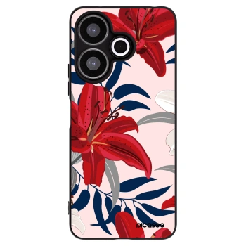 Picasee Xiaomi Redmi 13 4G Hülle - Schwarzes Silikon - Red Lily