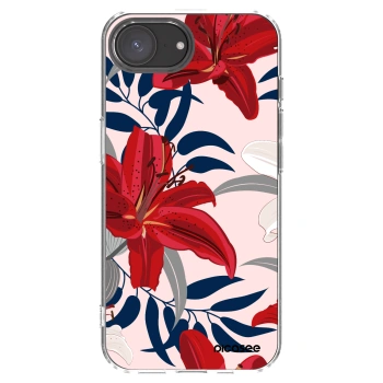 Picasee Apple iPhone 16e Hülle - Transparentes Silikon - Red Lily