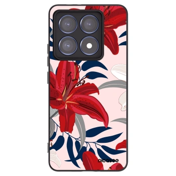 Picasee Xiaomi 14T Pro Hülle - Schwarzes Silikon - Red Lily