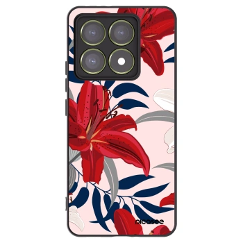 Picasee Xiaomi 14T Hülle - Schwarzes Silikon - Red Lily