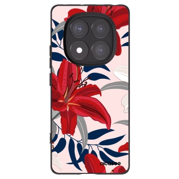 Picasee Xiaomi Redmi Note 14 Pro 5G Hülle - Schwarzes Silikon - Red Lily