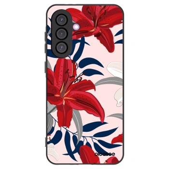 Picasee Samsung Galaxy A56 5G A566B Hülle - Schwarzes Silikon - Red Lily
